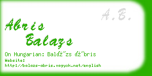 abris balazs business card